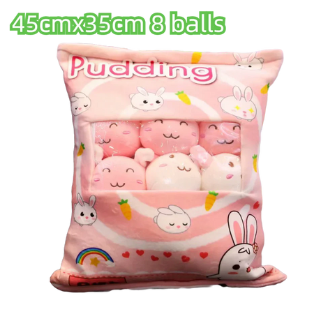 Cartoon Ramen Puff Cookie Bag Bubble Tea Plush Pillow Stuffed Kawaii Animals Axolotl Yellow Duck Bat Bunny Small Balls Candy Bag