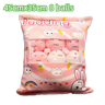 Cartoon Ramen Puff Cookie Bag Bubble Tea Plush Pillow Stuffed Kawaii Animals Axolotl Yellow Duck Bat Bunny Small Balls Candy Bag