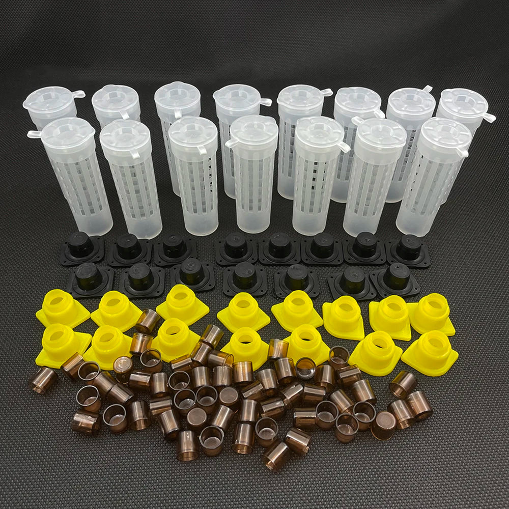 1Set Virgin Queen Rearing Kit Plastic Cage Capping Protection Cover Cup Brown Cell Larval Beekeeping Bee Tools Farm Supplies