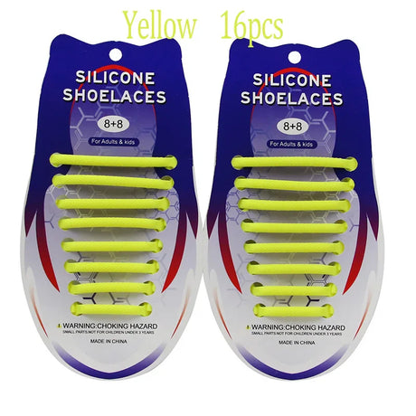 Elastic Oval Thicken Waterproof Silicone Shoelaces Hammer Laces No Tie Shoelace for Adults and Children Rubber Quick Shoelace