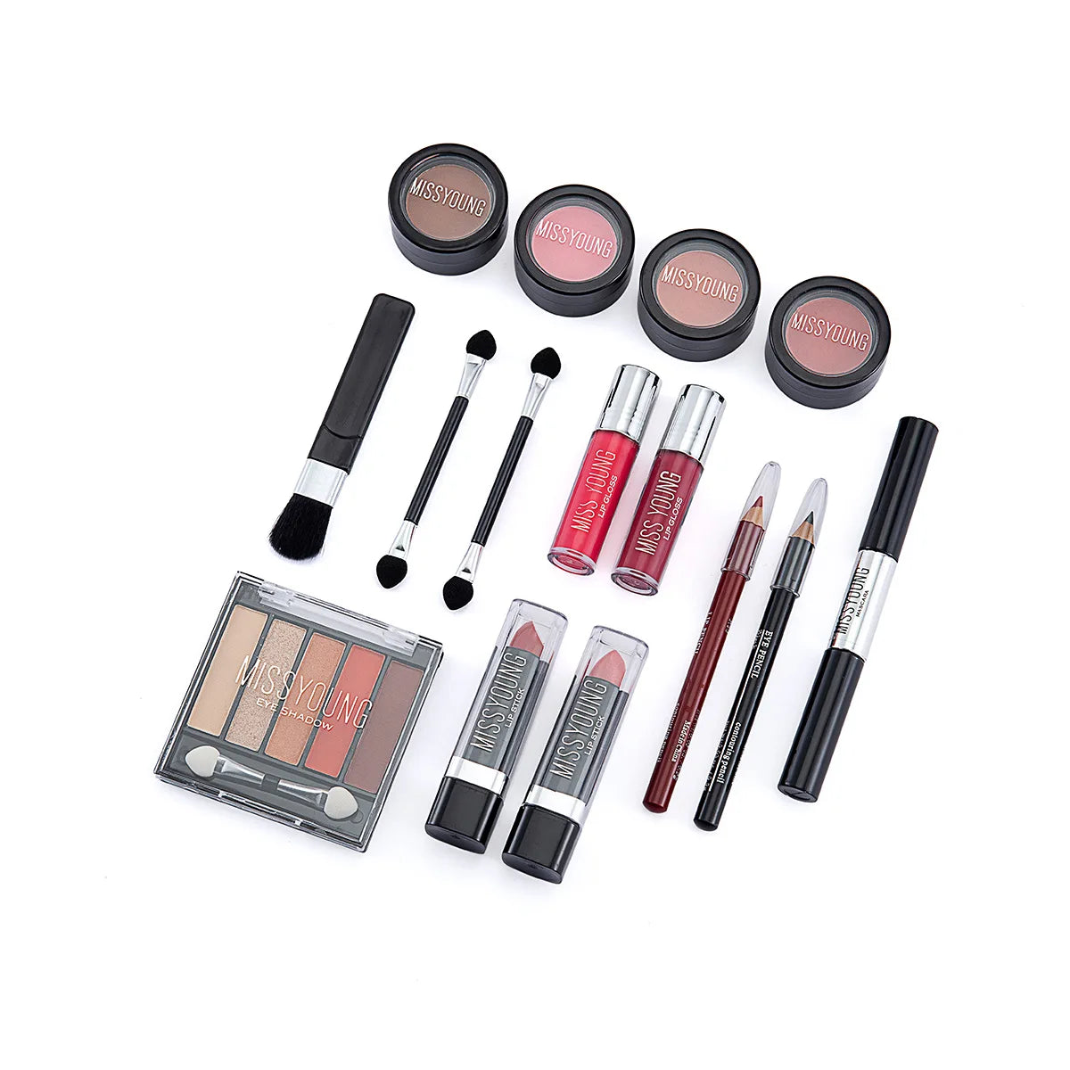 Miss Young Make Up Sets Cosmetics Full Set Eyeshadow Tray Lipstick Matte Pigment for Lip Gloss Mascara Makeup Set for Girls