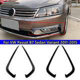 Fog Front Light Frames Cover Trim Racing Sticker Grille For VW Passat B7 Sedan Variant 2011-2015 Gloss Black ABS Body Kit Tuning