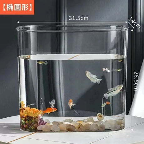 PET Aquarium Box Plastics Ultra-white Organic Glass Explosion-proof Fish Tank Tabletop Small Ecological Water Tank