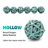 7Pcs/set 7-Die Table Game DND Dice Party Game D4 D6 D8 D10 D12 D20 Game Dice Hollow Roung Dragon Metal Polyhedral Dice TRPG DND