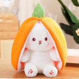 Funny Joy Kawaii Fruit Bunny Plush Toy Cute Carrot Strawberry Turn Into Rabbit Plush Toy Kids Birthday Christmas Gift