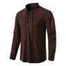 2023 New Men's V-neck shirt T-shirt Fashion Vintage Thin Long Sleeve Top men Casual Breathable Viking Front Lace Up man Shirts