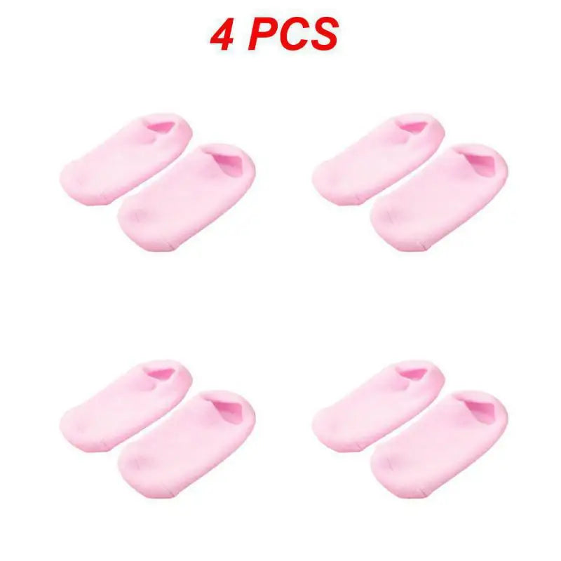 1~4PCS Reusable SPA Gel Socks Moisturizing Whitening Exfoliating Velvet Smooth Beauty Foot Care Silicone Socks Feet Care