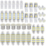 42Pcs LED Car Interior Lights T10 6000K SMD LED Xenon White Interior Light Bulbs Replacement License Plate Reading Light Bulb