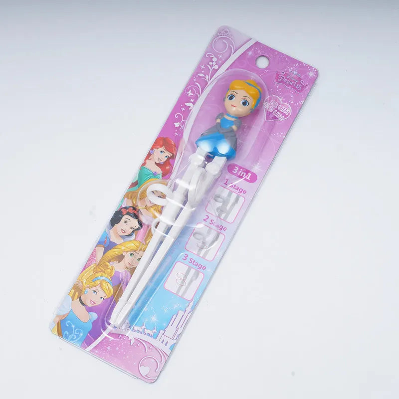 Disney Princess Kids Feeding Frozen Elsa Chopsticks Marvel Spiderman 3D Toddler  Learning Chopsticks Sleeping Beauty Utensils