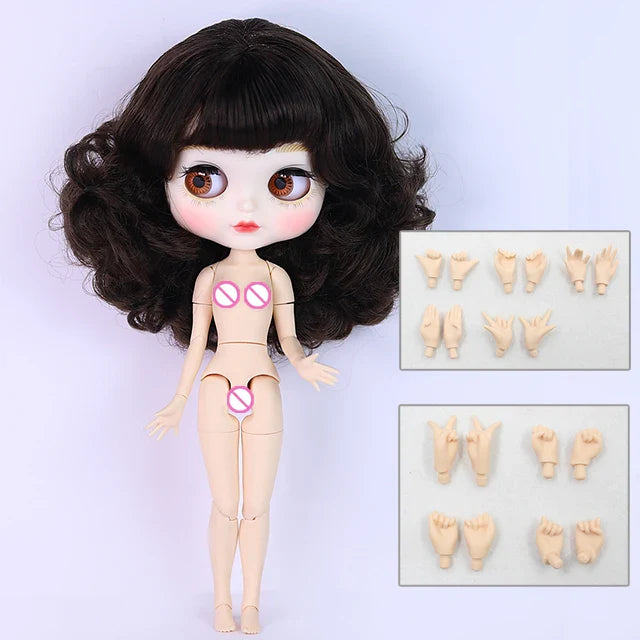 ICY DBS Blyth doll bjd joint body white skin cute Bun face suit 1/6 toy 30cm girl gift anime