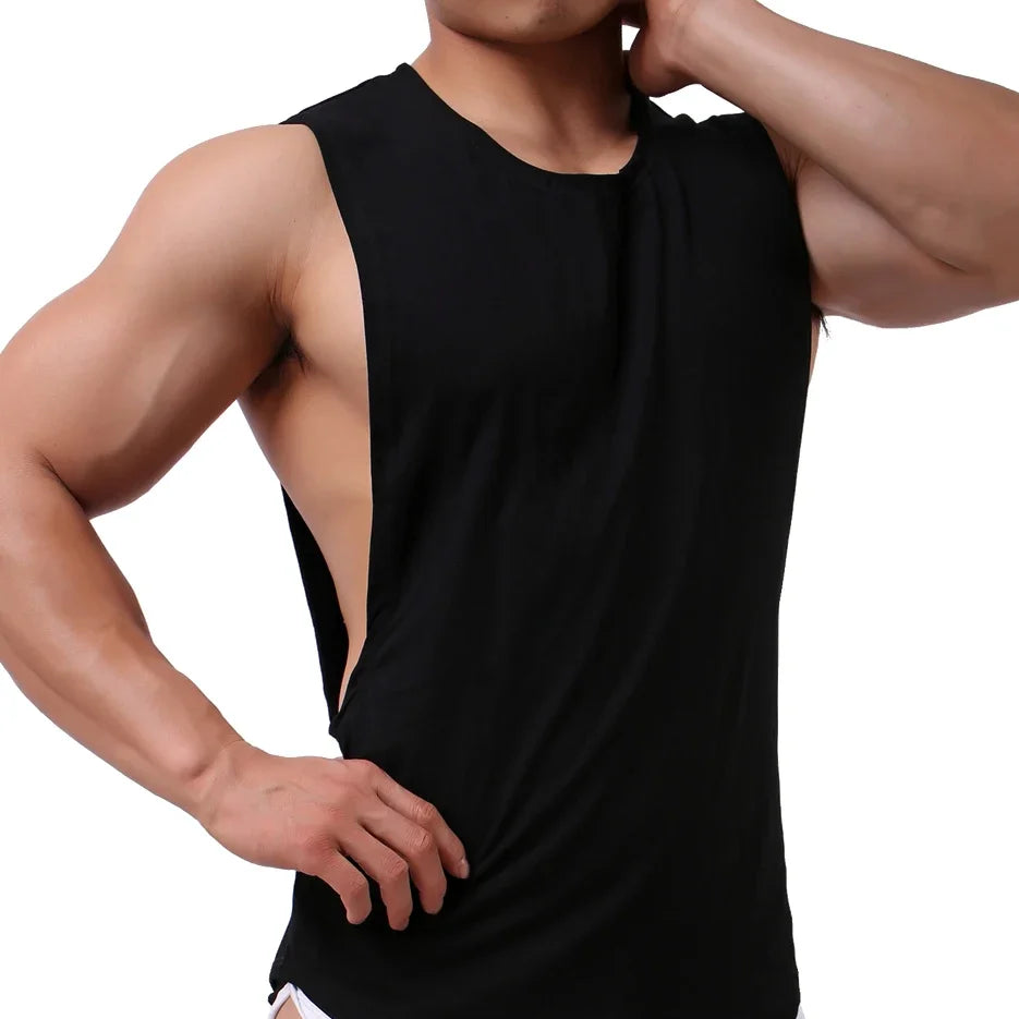 Mens Tank Tops Sleeveless Cotton Summer Vest Loose Gym Fitness Tops Casual Undershirts Boxers Shorts Underwear Mens Clothes Set