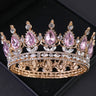 Gorgeous Crystal Bridal Wedding Hair Accessories Rhinestone King Queen Full Round Circle Pageant Tiara Crystal Prom Royal Crown