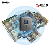 KuWFi 5G Wifi Router 1800Mbps MiFi Dual Band 2.4Ghz&5.8Ghz Wireless Router Protable Mobile 4G Hotspot With Gigabit LAN Port