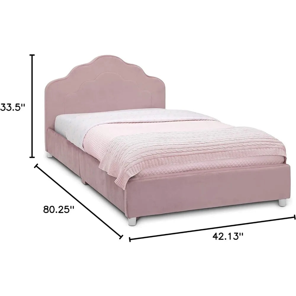 Delta Children Upholstered Twin Bed, Rose Pink