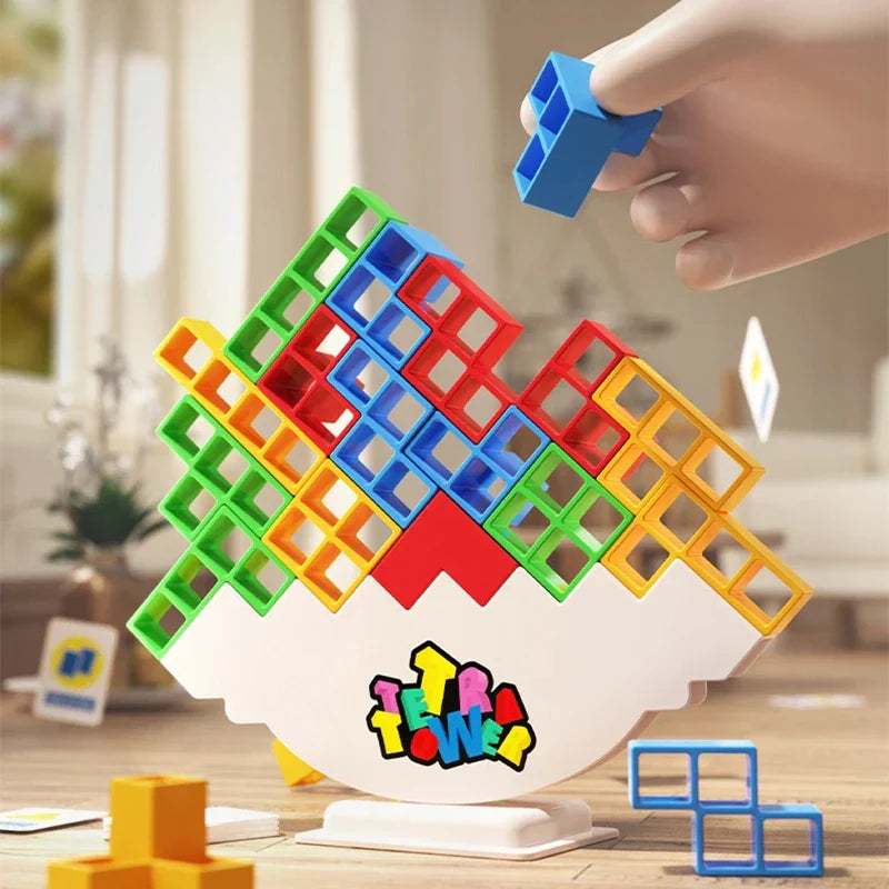 64PCS Dinosau Tetra Tower Fun Balance Stacking Building Blocks Board Game for Kids Adults Friends Party Toy Family Game Gifts