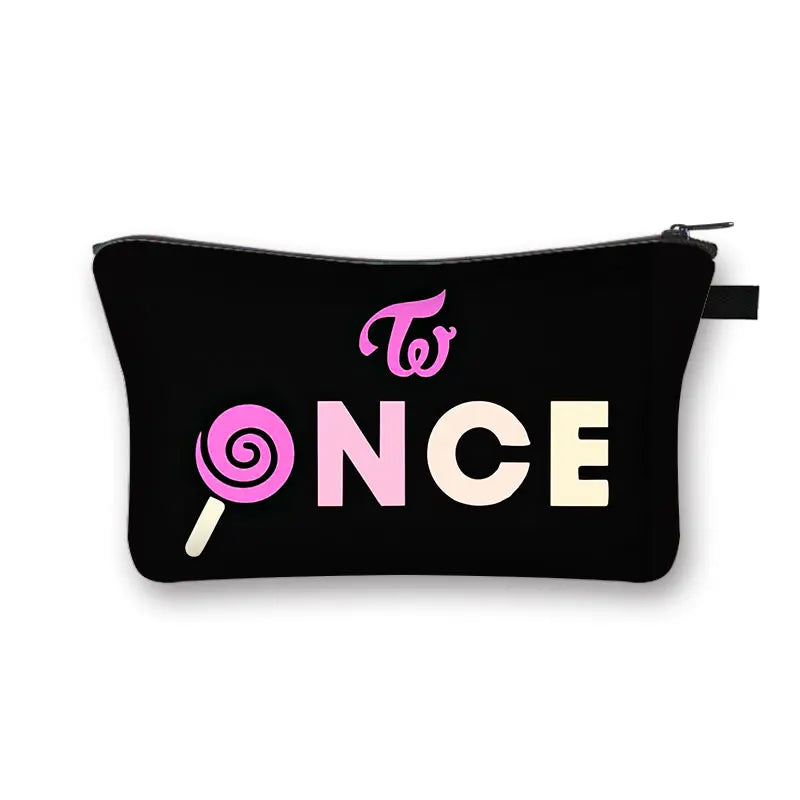 Korean Twice Cosmetic Case Fancy Nayeon Women Makeup Bags Lipstick Jewels Storage Bag Organizer Washing Toiletry Cosmetic Bag