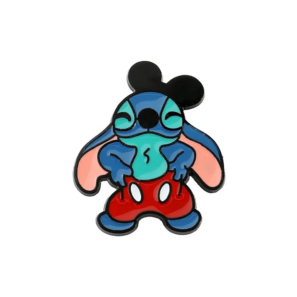 Stitch Lapel Pins for Backpack Accessories Cartoon Lilo & Stitch Enamel Brooch Jacket Badge for Kids Cute Jewelry Gifts