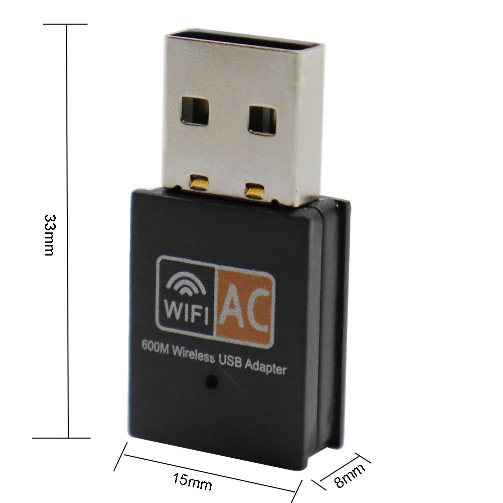 USB WiFi Adapter 600Mbps 2.4GHz 5GHz WiFi Antenna 802.11b/n/g/ac Dual Band Mini Wireless Computer Network Card Receiver