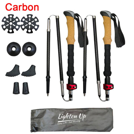 2/1PCS Folding Walking Poles 3-Folded Rod Cane for Sitting EVA+Cork Handle Walking Sticks Canes Hiking Stick 등산스틱 Pole 등산용품