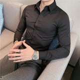 10 Color Summer New Mens Short-sleeved Shirt Cotton Casual Business Shirt Mens Slim Solid Color Formal Shirt Men Clothing 7XL