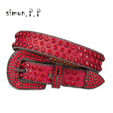 Punk Luxury Strap Diamond Belt Western Crystal Studded Belt Cowgirl Cowboy Rhinestone Belt For Women Men Jean Cinto De Strass