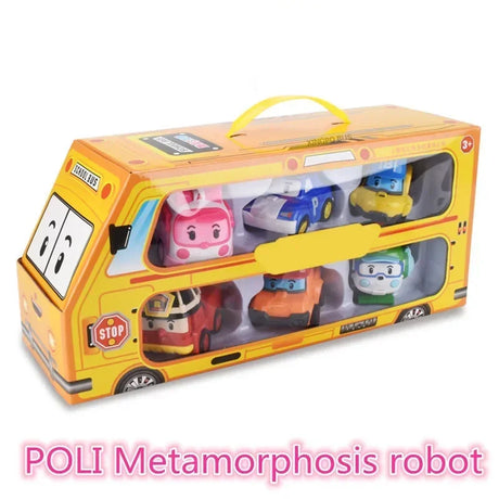 South Korea Poli Robocar Car Transform Vehicle Robot Action Figurine Cartoon Police Car Anime Figure Poli Amber Roy Kid Toy Gift