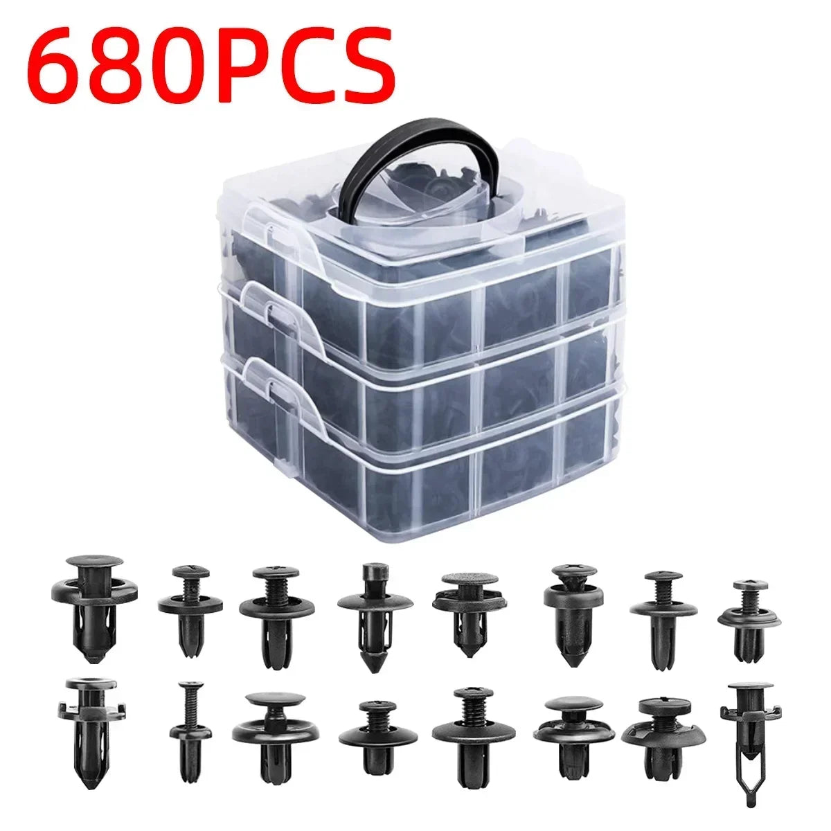 100/415/680PCS Car Fastener Clips Mixed Car Fasteners Door Trim Panel Auto Bumper Rivet Retainer Push Engine Cover Fender Clip