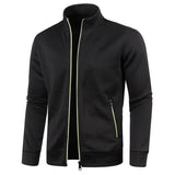 New Men's Thicken Jacket Casual Zipper Stand Collar Thermal Outerwear Slim Fit Cardigan Sweatshirts Coats