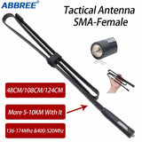 ABBREE CS Tactical Antenna SMA-Female Dual Band VHF UHF 144/430Mhz Foldable For Walkie Talkie Baofeng UV-13 PRO UV-5R UV-82 888S