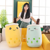 22-70cm Giant Size Bubble Tea Plushies Squishy Milk Tea Boba Pillow Peluche Ice Cream Fruits Juice Drink Bottle Prop Decor Gift