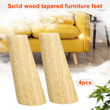 4pcs Cone Angled Furniture Legs Durable For Cabinet Chair Stool Solid Wood Sofa Table Replacement Parts Bed Riser Inclined Feet