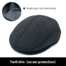 Big Head Circumference Men's Hat Autumn And Winter Warm Beret Spring And Autumn Fleece-lined Earflaps Peaked Cap Small Size