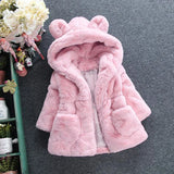 Winter Baby Girls Clothes Faux Fur Coat Fleece Jacket Warm Snowsuit Hooded Parka Children's Outerwear Autumn Clothing