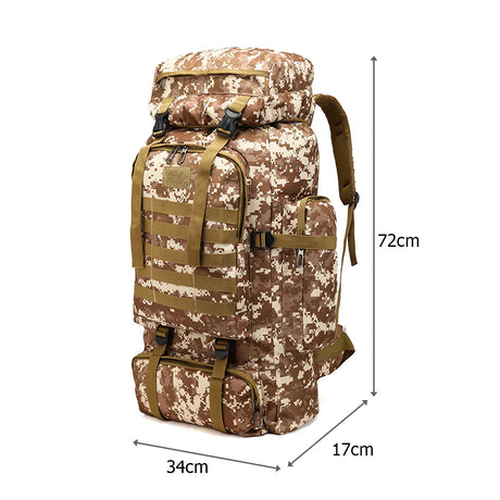 80L Sport Travel Bag 600D Oxford Multifunctional Backpack Large Capacity Waterproof  Tactical Backpack for Outdoor Military