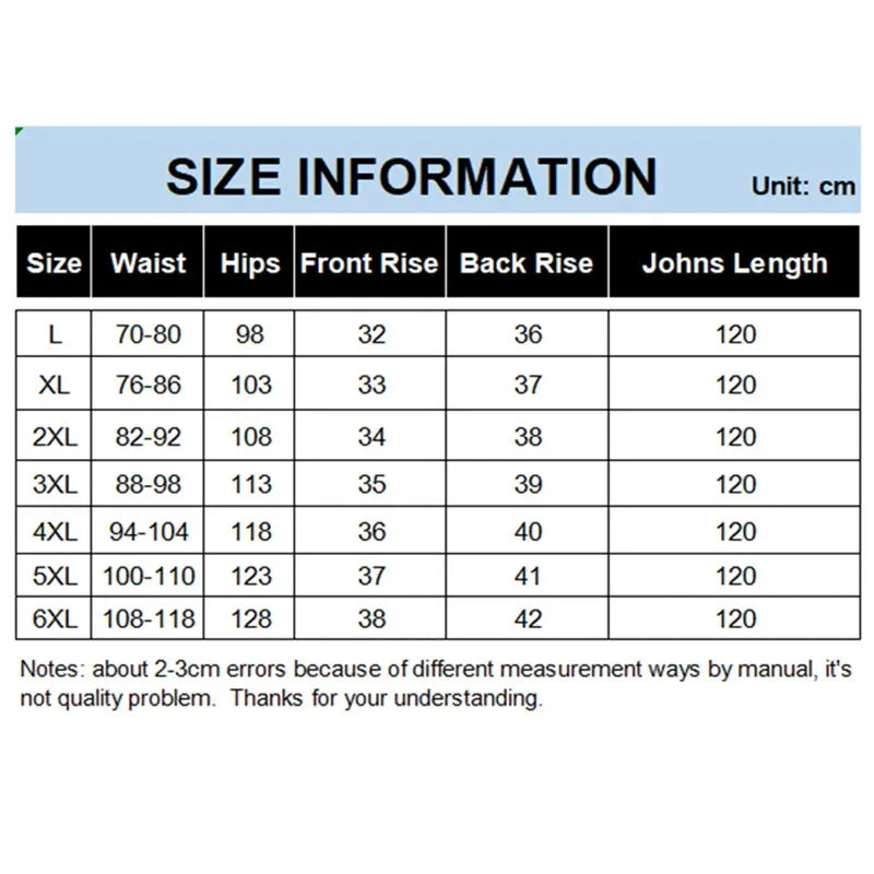 Extra Long Johns 120CM Plus Size 4XL 5XL 6XL 130KG Men's Winter Thermal Underwear Autumn Legging Homme Elastic Male Render Pants