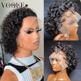 Deep Curly Pixie Cut Lace Front Brazilian Human Hair Wig Preplucked Glueless 13x1 Short Bob Frontal Wigs For Women Ready To Wear