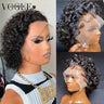 Deep Curly Pixie Cut Lace Front Brazilian Human Hair Wig Preplucked Glueless 13x1 Short Bob Frontal Wigs For Women Ready To Wear