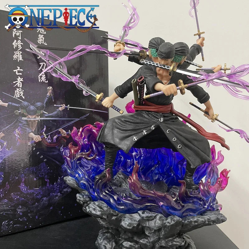 40cm Anime One Piece Zoro Figure Wano Onigashima 9 Swords Style Action Figurine PVC Statue Model Collectible Decoration Toy Gift