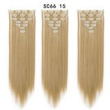 Set Hair Clip In Hair Extensions With Clips Hairpieces Synthetic Extension False/Fake Hair Blonde Eunice Hair Long Hair Pieces