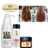 PURC Professional Keratin Hair Treatment Set Brazilian Hair Straightening Cream Smoothing Shampoo Magic Hair Mask Care