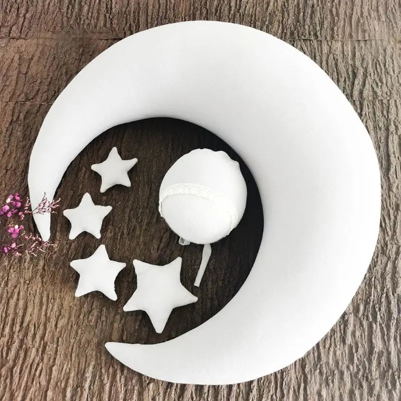 ❤️Newborn Photography Props Accessories Posing Crescent Pillow+Stars+Hat 6Pcs/Set Studio Baby Photo Decoration Moon Fotografia