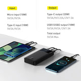 Baseus Power Bank 30000mAh Mobile Phone Charger Portable External Battery Powerbank Quick Charge For IPhone 13 Xiaomi Poverbank