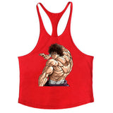 Anime Baki Hanma Stringer Tank Top for Men Cotton Y-Back Vest Tees Tops Muscular Training Undershirt Gym Workout Bodybuilding