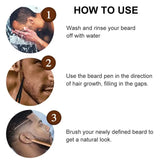 Sdotter Waterproof Beard Pen Men Beard Filling Pencil And Brush Mustache Beard Coloring Shaping Filler Beard Enhancer Beard Styl