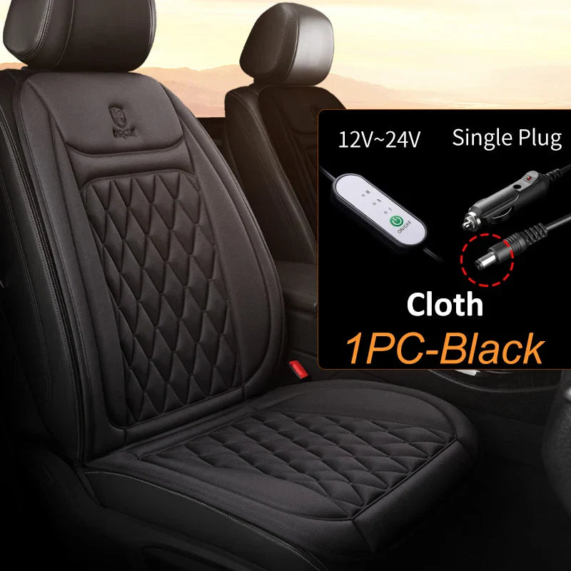 12/24V Heated Car Seat Cover Universal Car Seat Heater 30' Fast Heating Winter Car Heating Cushion Back Warmer Heating Pads 2023