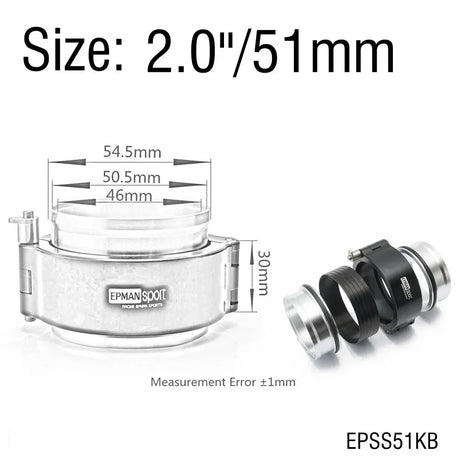 EPMAN HD Clamp System Assembly Exhaust V-band Clamp Quick Release For 2.0"/2.5"/2.75"/3.0" OD Exhaust / Intercooler Pip/Turbo