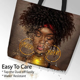 Women Tote Bags African American Women Satchel Handbags Black Girl Magic Shoulder Bag Large Capacity For Gym Travel Shopping