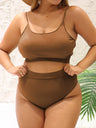 0XL - 4XL Ribbed Bikini Large Size Swimwear Plus Size Women Swimsuit Female Two-pieces Bikini set Bather Bathing Suit Swim V3774