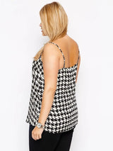 Plus Size Sexy Houndstooth Print Cami Tops Women Loose Black And White Casual Tank Female Large Size Camisole 5XL 6XL 7XL 8XL