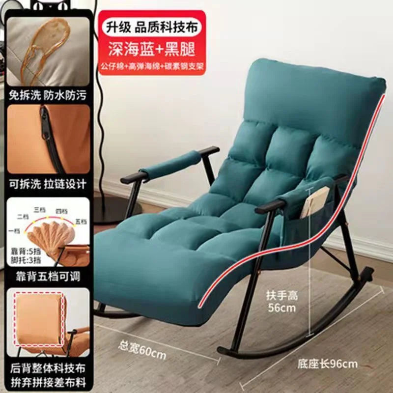 Recliner Nordic Lazy Sofas Rocking Chairs Living Room Furniture Foldable Sofa Bed Modern Balcony Bedroom Relaxing Lounge Chairs